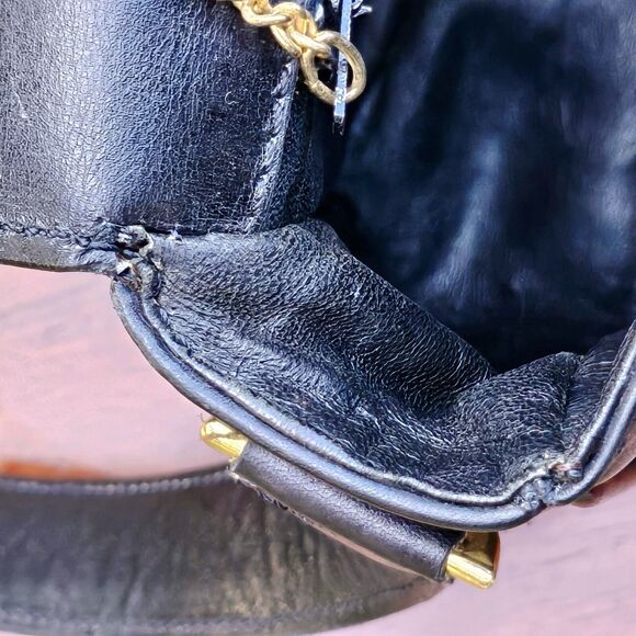 Vintage CELINE Horse Carriage Black Italy Leather Shoulder Bag - Picture 9 of 12